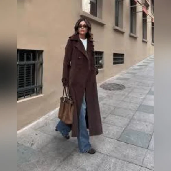 Corrin Faux Suede Trench Coat - Picture 10 of 16